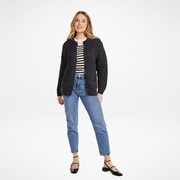 Achill Island Ladies Aran Charcoal Cardigan
