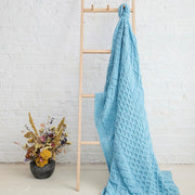 Dugort Honey Diamond Aran Blanket