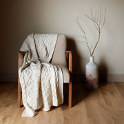 Dugort Honey Cream Aran Blanket