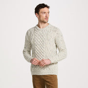 Moher Traditional Flecked Cream Aran Sweater