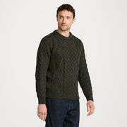 Moher Traditional Green Aran Sweater