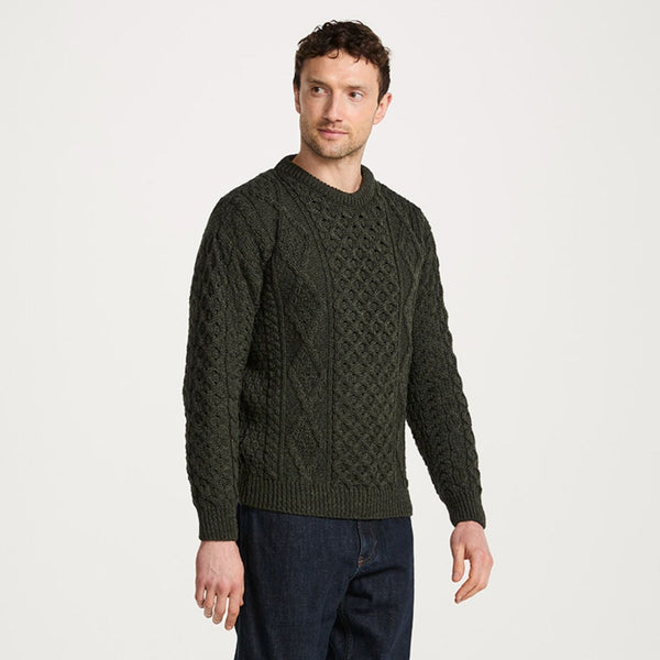 Moher Traditional Green Aran Sweater