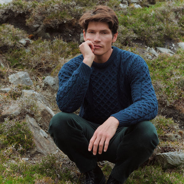 Moher Traditional Navy Aran Sweater