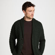 Carlingford Mens Green Shawl Neck Cardigan