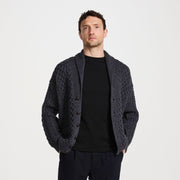 Carlingford Mens Charcoal Shawl Neck Cardigan