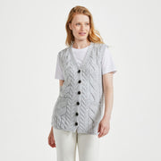 Saoirse Grey Aran Supersoft Gilet