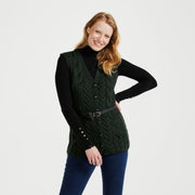 Saoirse Green Aran Supersoft Gilet