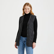 Saoirse Charcoal Aran Supersoft Gilet