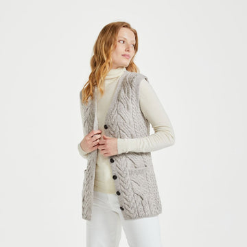 Saoirse Oat Aran Supersoft Gilet