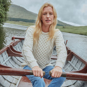 Éireann Ladies Traditional Aran Supersoft Natural Sweater