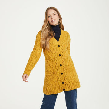 Glebe Aran Long Line Cardigan