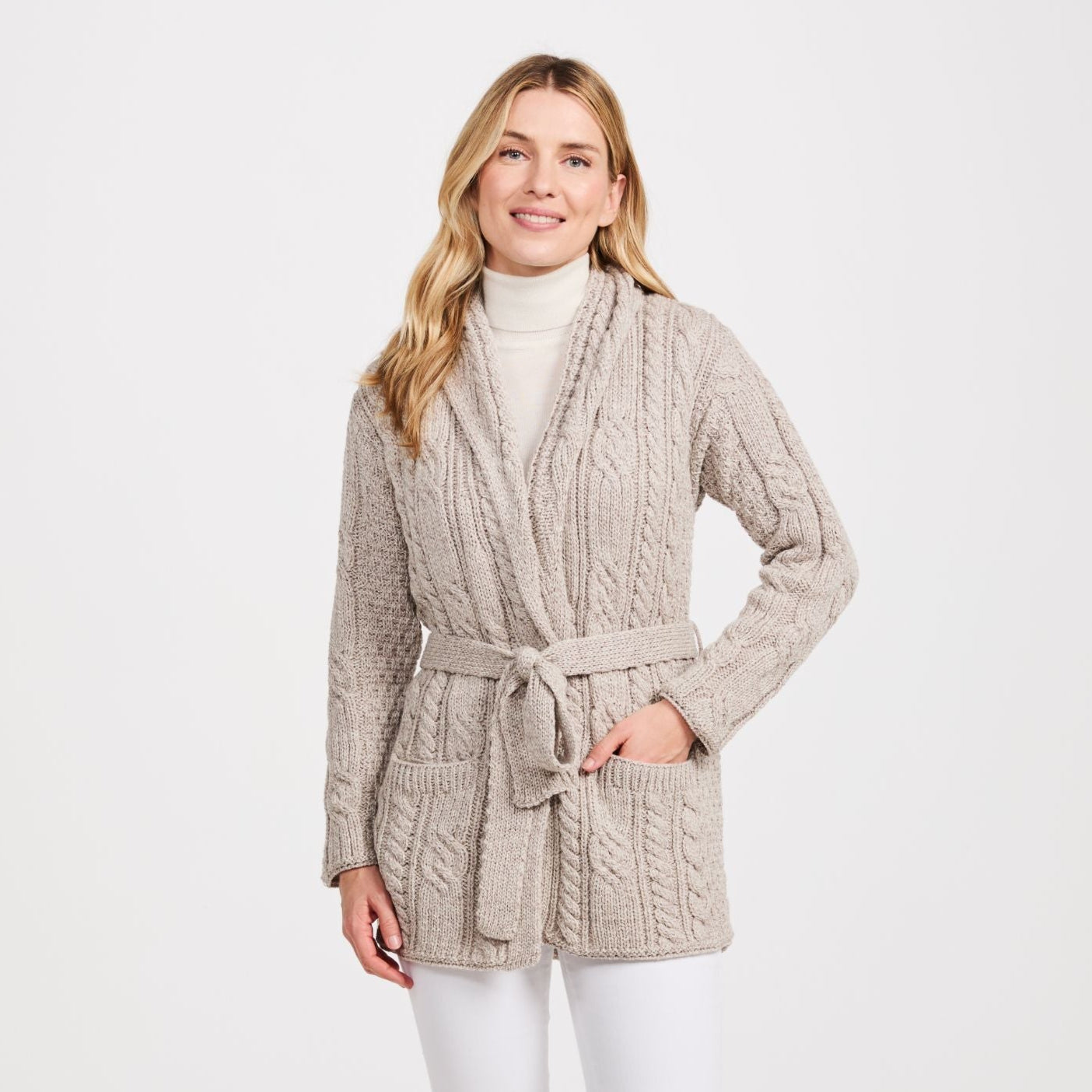 Sheeffry Shawl Aran Neck Cardigan