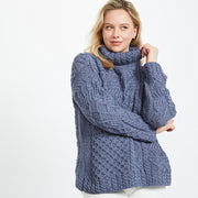 Skellig Ladies Oversized Denim Aran Sweater