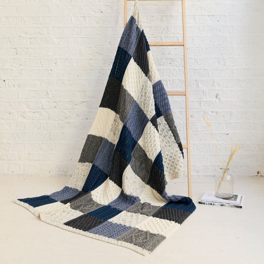 Killala Aran Intarsia Merino - Navy