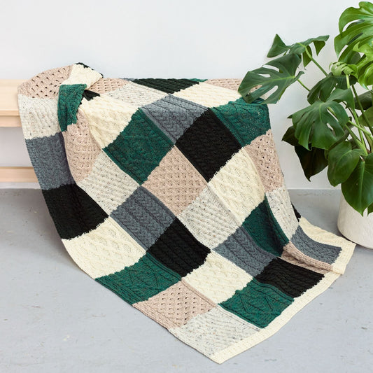 Killala Aran Intarsia Merino - Bottle Green