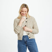 Inagh Ladies Aran Oat Cardigan