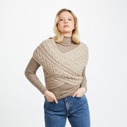 Corrib Crossover Oat Aran Wrap
