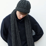 Charcoal Aran Cable Hat