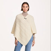 Light Ladies Natural Aran Poncho