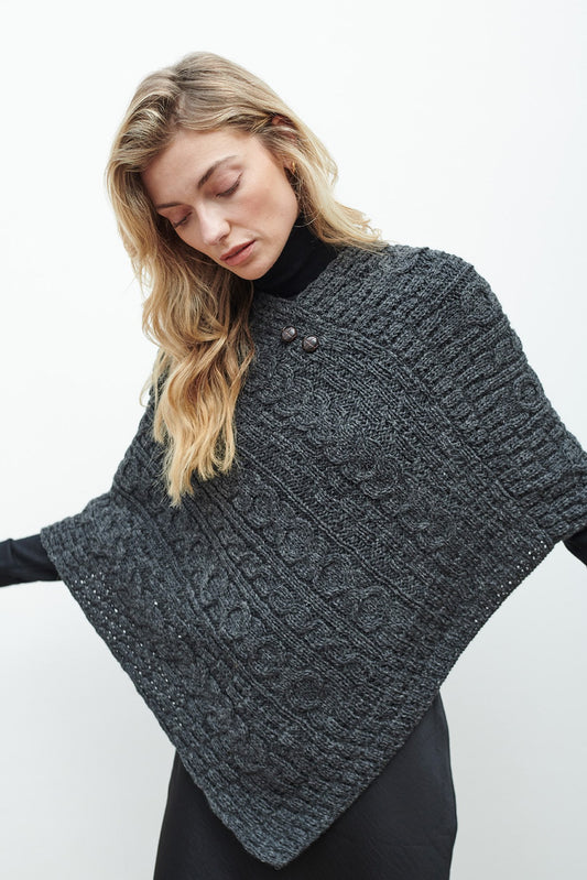 Light Ladies Aran Poncho