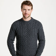 Inishturk Mens Aran Charcoal Sweater