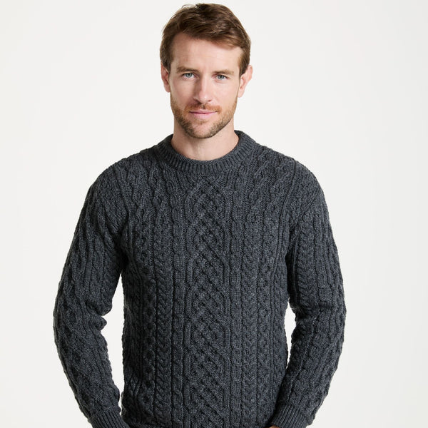 Inishturk Mens Aran Charcoal Sweater