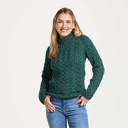 Knightstown Ladies Aran Green Crew Sweater