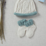 Trá Beag Baby Merino Aran Socks - Seafoam
