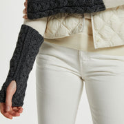 Rosmore Aran Fingerless Charcoal Mittens