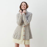 Ladies Grey Cardigan with Diamond Pattern