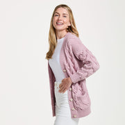 Downpatrick Ladies Pink Aran Cardigan