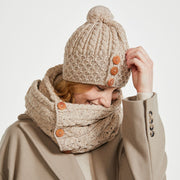 Shrule Aran Oat Hat with Pom Pom