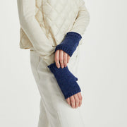 Kilmeena Aran Navy Fingerless Mittens