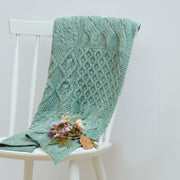 Glora Aran Patchwork Cot Throw - Teal