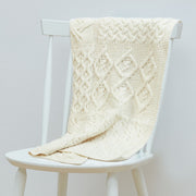 Glora Aran Patchwork Cot Throw - Cream
