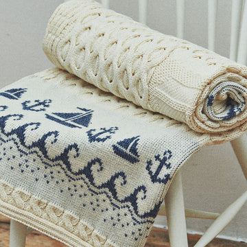Farraige MerinoAran Throw - Cream