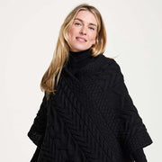 Glencar Ladies Classic Aran Black Poncho