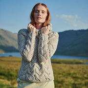 Kinsale Ladies Cable Oat Aran Sweater