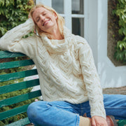 Kinsale Ladies Cable Natural Aran Sweater