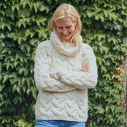 Kinsale Ladies Cable Natural Aran Sweater