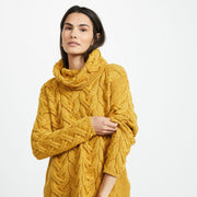 Kinsale Ladies Cable Yellow Aran Sweater