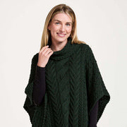 Torc Ladies Green Aran Poncho