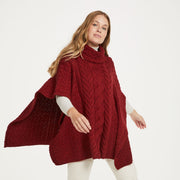 Torc Ladies Red Aran Poncho