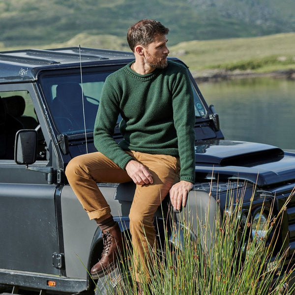 Moycullen Mens Green Roll Neck Sweater