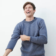 Moycullen Mens Denim Roll Neck Sweater