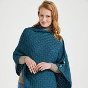 Glenbeigh Turquoise Aran Poncho