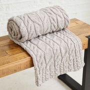 Silver Strand Supersoft Merino Aran Cable Throw - Oat