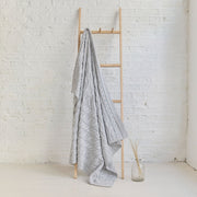 Silver Strand Supersoft Merino Aran Cable Throw - Light Grey