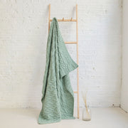 Silver Strand Supersoft Merino Aran Cable Throw - Mint Green