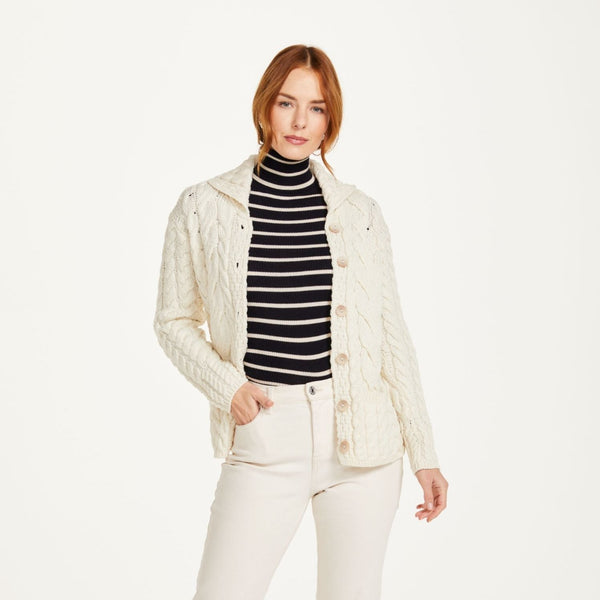 Belcarra Ladies Natural Aran Cardigan